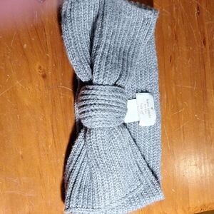 Kate Spade Gray Knit Wool Blend Headband with Bow